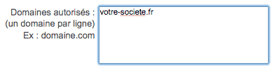 Formulaire d'autorisation de domaine
