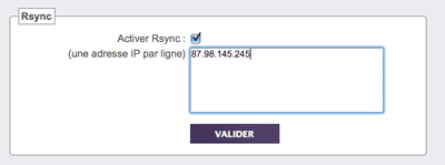 Formulaire d'activation Rsync sur Terra-Octet