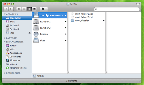 Disque webdav monté dans le Finder