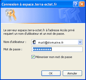 Fenêtre d'authsentification Windows XP